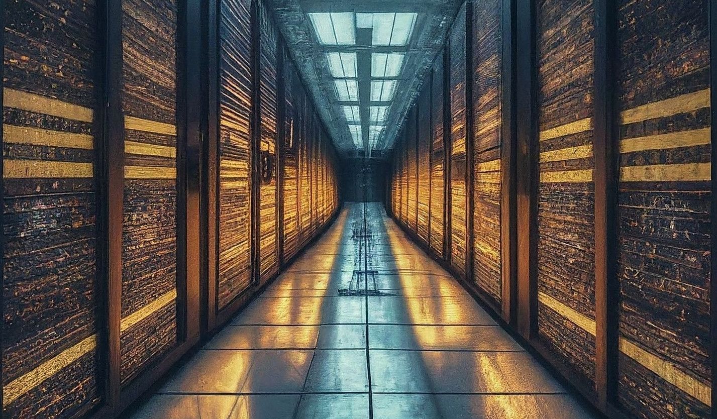 Dramatic view of a data center